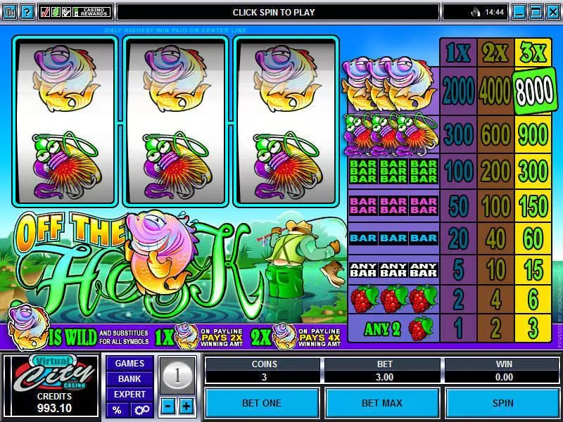 Main Screen Reels - Microgaming Off the Hook Slot