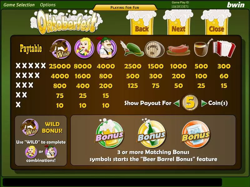 Info and Rules - Amaya Oktoberfest Slot