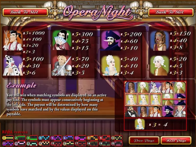 Info and Rules - Rival Opera Night Slot