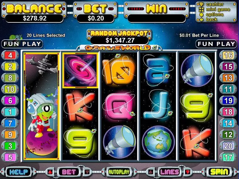 Main Screen Reels - BetSoft Out of This World Slot