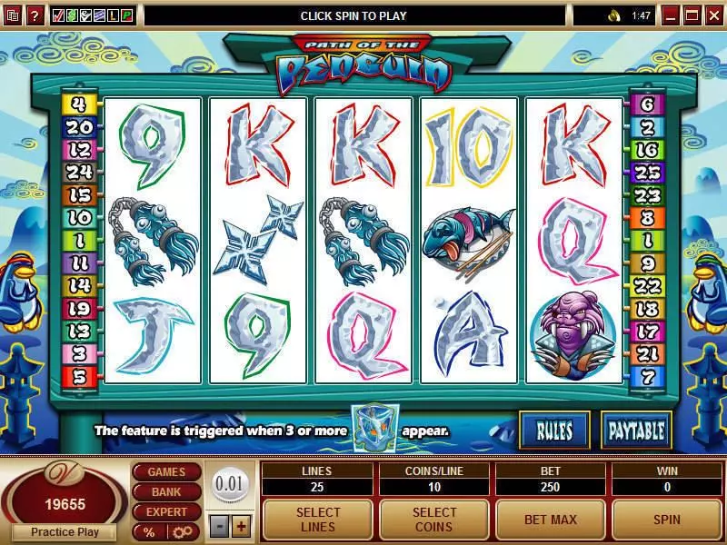 Main Screen Reels - Microgaming Path of the Penguin Slot