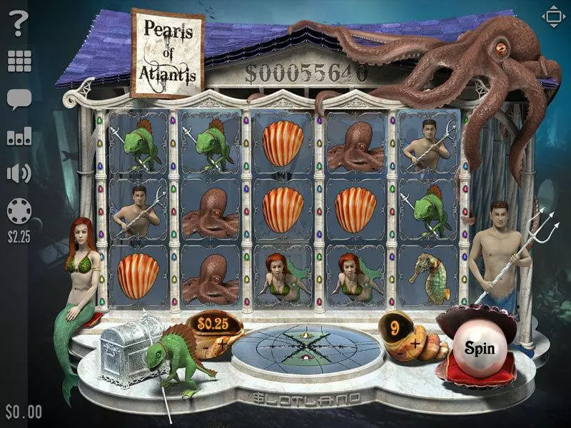 Main Screen Reels - Slotland Software Pearls of Atlantis Slot