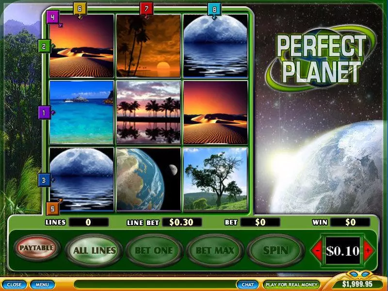 Main Screen Reels - PlayTech Perfect Planet Slot