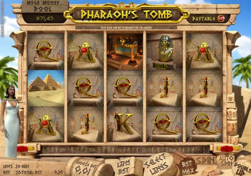 Main Screen Reels - Sheriff Gaming Pharaoh's Tomb Slot