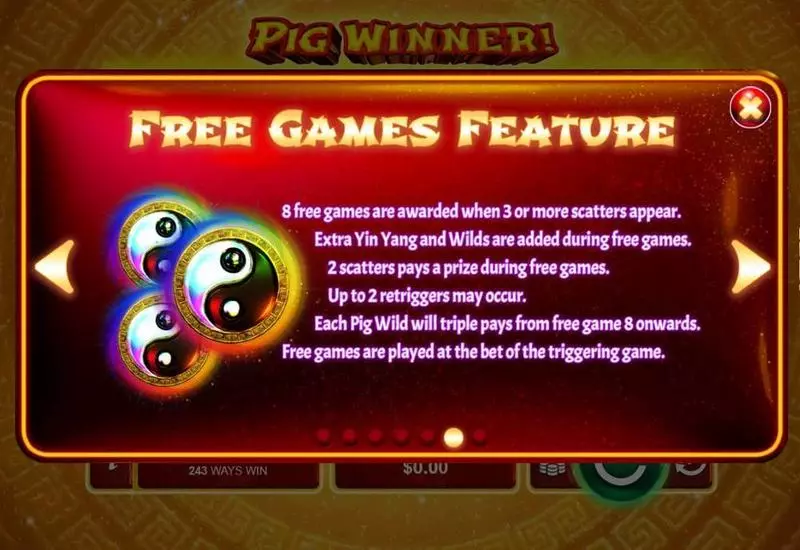 Free Spins Feature - RTG Pig Winner Slot
