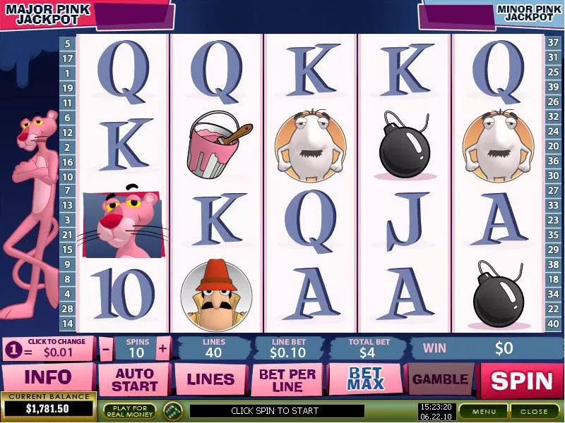 Main Screen Reels - PlayTech Pink Panther Slot