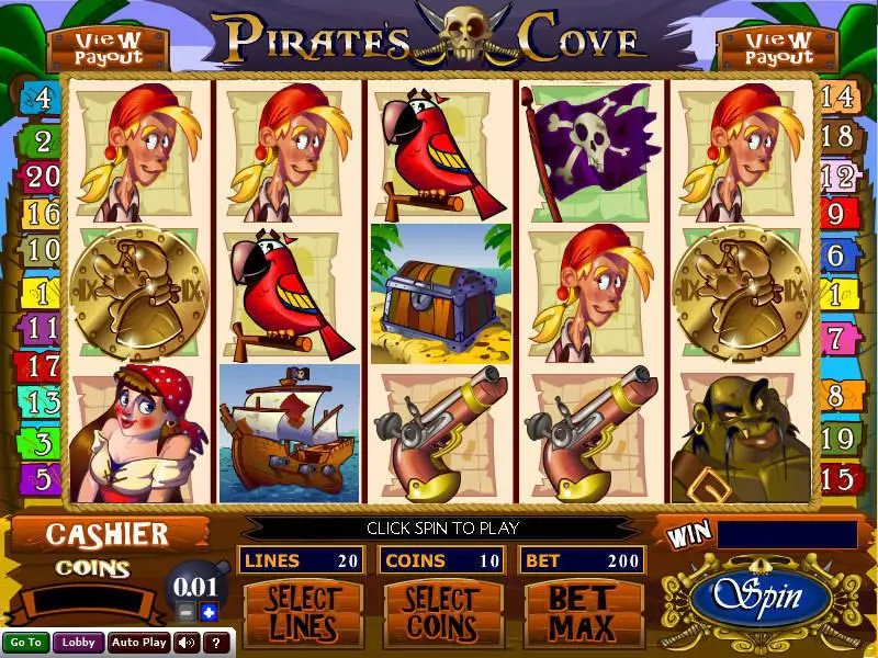Main Screen Reels - Wizard Gaming Pirate's Cove Slot