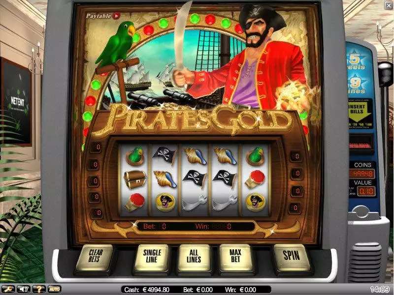 Main Screen Reels - NetEnt Pirates Gold Slot