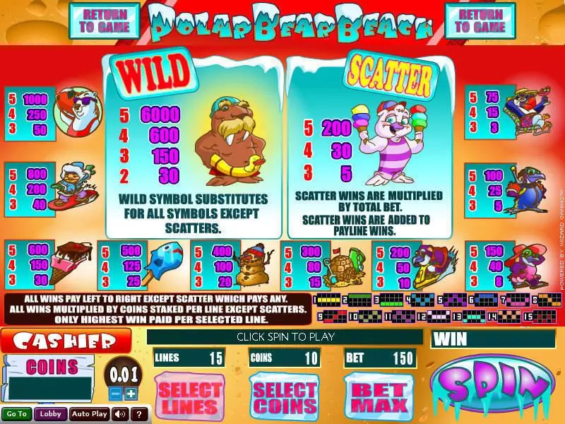 Info and Rules - Wizard Gaming Polar Bear Beach Slot