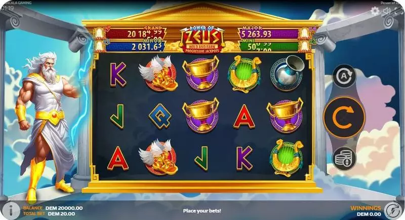 Main Screen Reels - Mancala Gaming Power of Zeus Slot