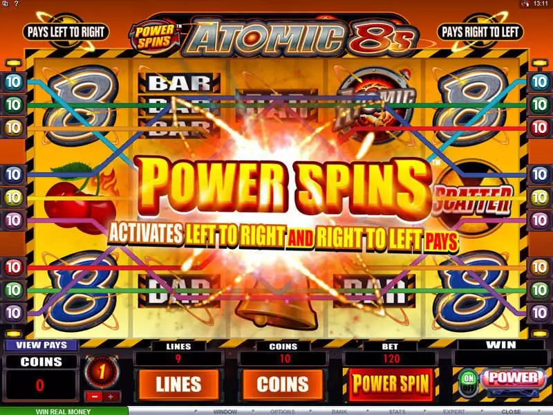 Bonus 1 - Microgaming Power Spins - Atomic 8's Slot