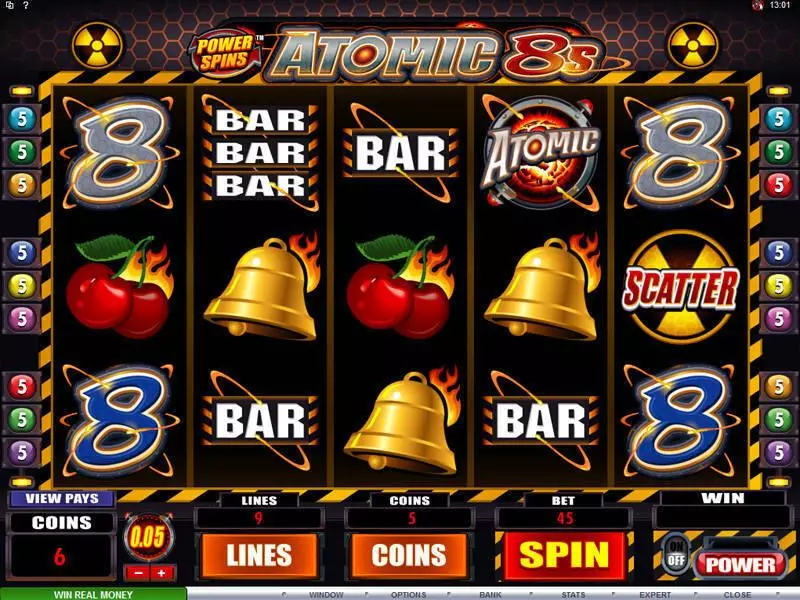 Main Screen Reels - Microgaming Power Spins - Atomic 8's Slot