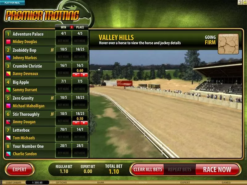 Introduction Screen - Microgaming Premier Trotting Parlor