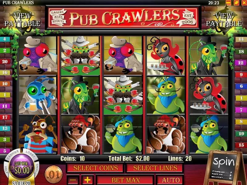 Main Screen Reels - Rival Pub Crawlers Slot