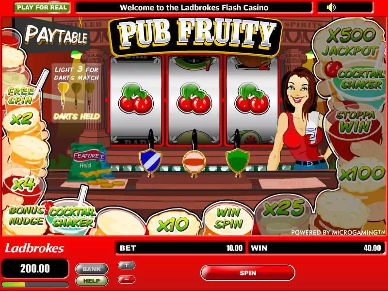 Main Screen Reels - Microgaming Pub Fruity Slot
