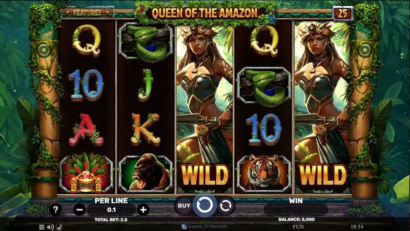 Main Screen Reels - Spinomenal Queen Of The Amazon Slot