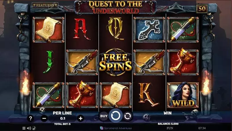 Main Screen Reels - Spinomenal Quest To The Underworld Slot