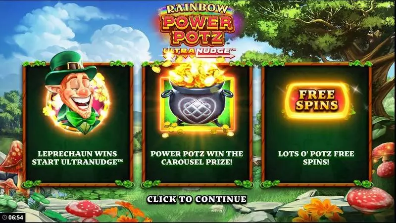 Info and Rules - Bang Bang Games Rainbow Power Pots UltraNudge Slot