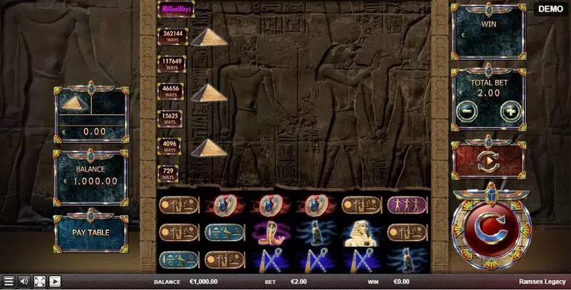 Main Screen Reels - Red Rake Gaming Ramses Legacy Slot