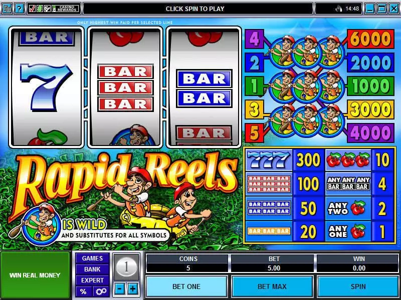 Main Screen Reels - Microgaming Rapid Reels Slot