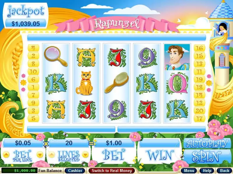 Main Screen Reels - RTG Rapunzel Slot