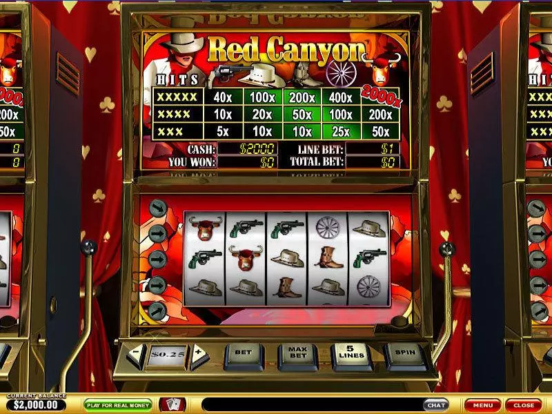 Main Screen Reels - PlayTech Red Canyon Slot