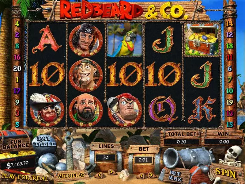 Main Screen Reels - Topgame Redbeard and Co Slot