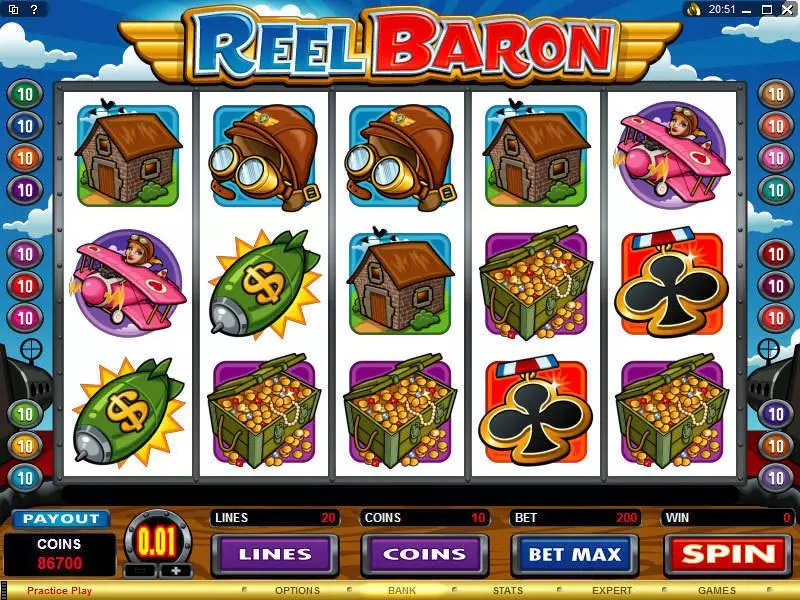 Main Screen Reels - Microgaming Reel Baron Slot