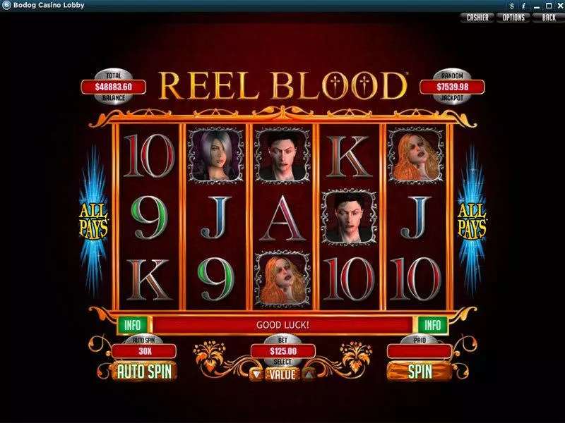 Main Screen Reels - RTG Reel Blood Slot