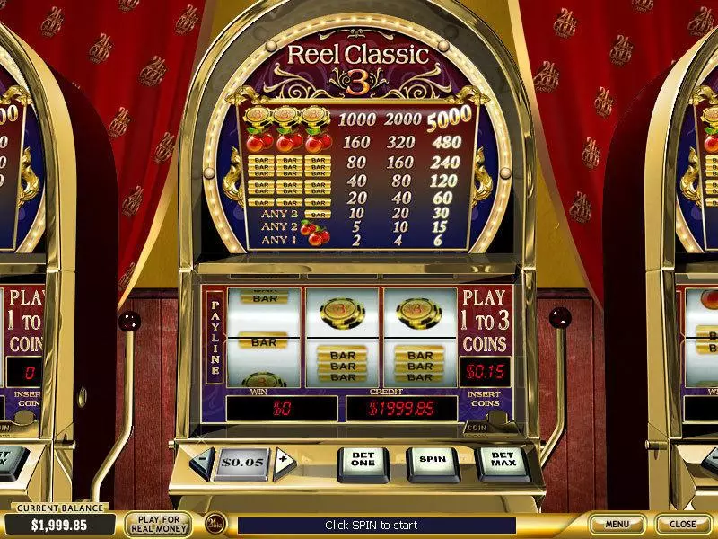 Main Screen Reels - PlayTech Reel Classic 3 Casino Slot