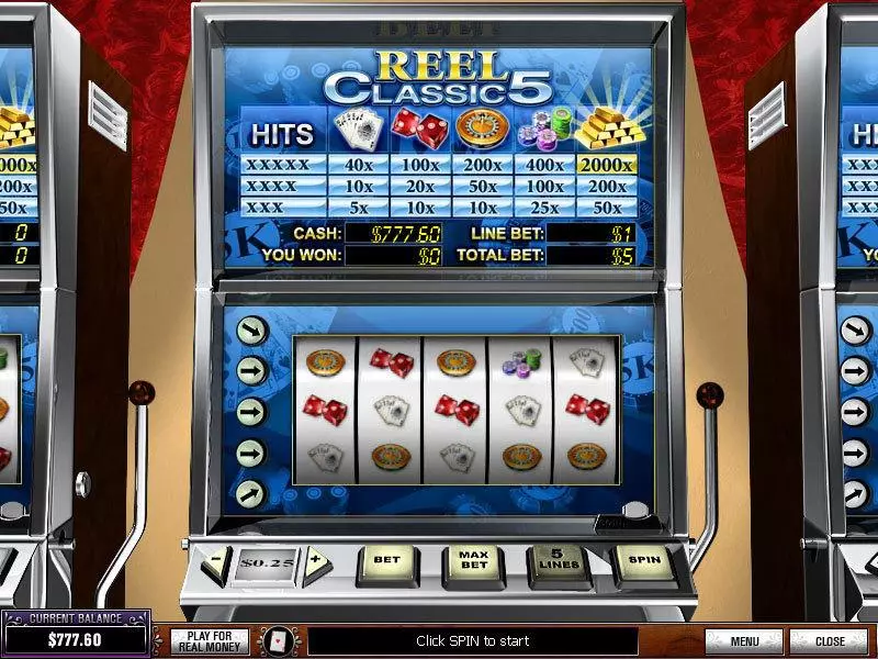 Main Screen Reels - PlayTech Reel Classic 5 Casino Slot