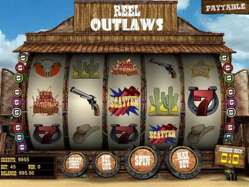 Introduction Screen - BetSoft Reel Outlaws Slot