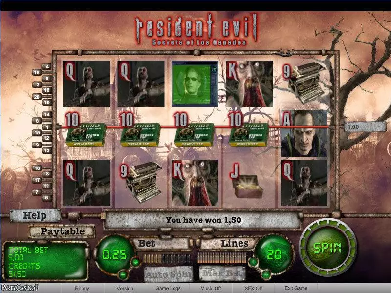 Main Screen Reels - bwin.party Resident Evil Slot