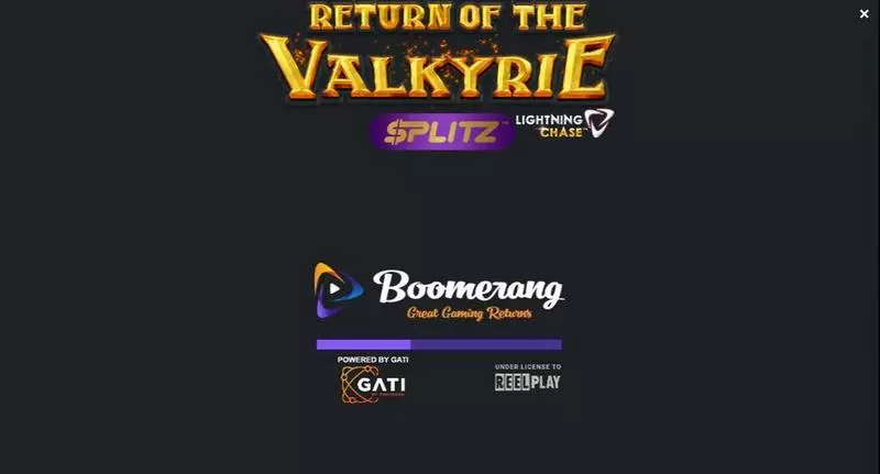 Introduction Screen - ReelPlay Rise of the Valkyrie Splitz Lightning Chase Slot