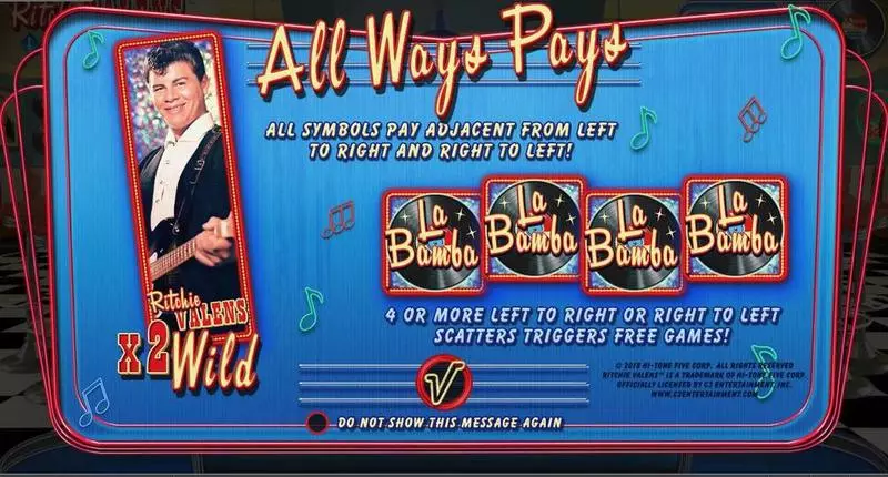 Info and Rules - RTG Ritchie Valens La Bamba Slot