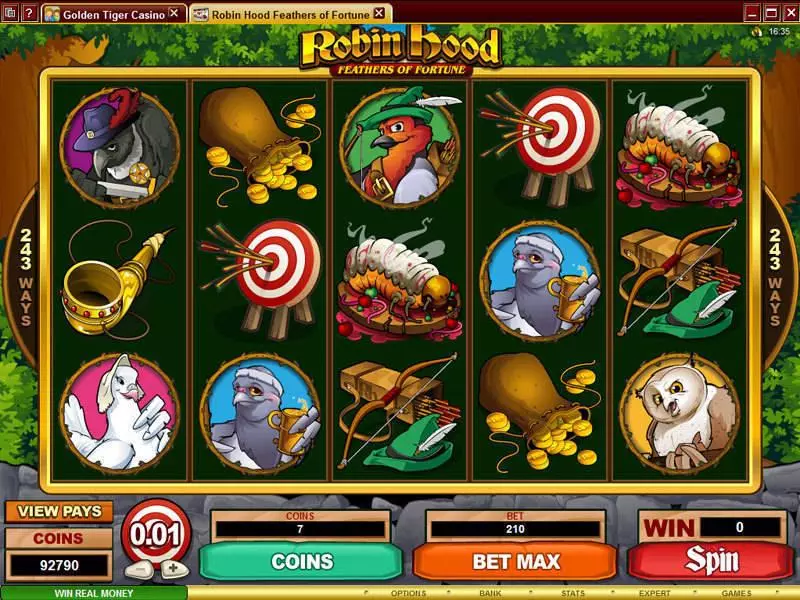 Main Screen Reels - Microgaming Robin Hood Feathers of Fortune Slot