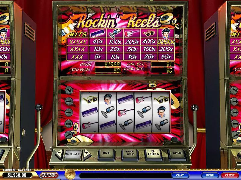 Main Screen Reels - PlayTech Rockin' Reels Slot