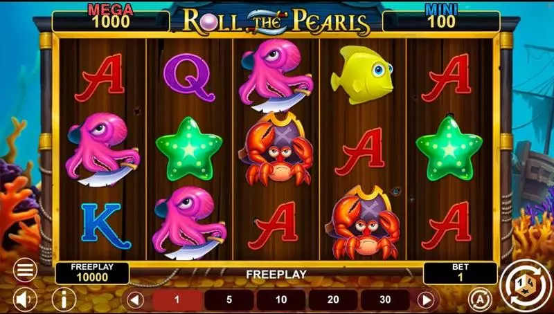 Main Screen Reels - 1Spin4Win ROLL THE PEARLS HOLD AND WIN Slot