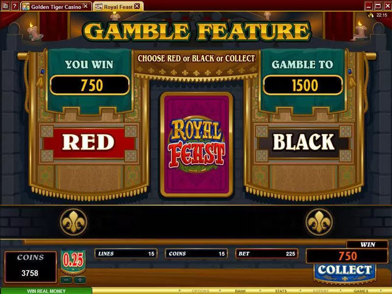 Gamble Screen - Microgaming Royal Feast Slot