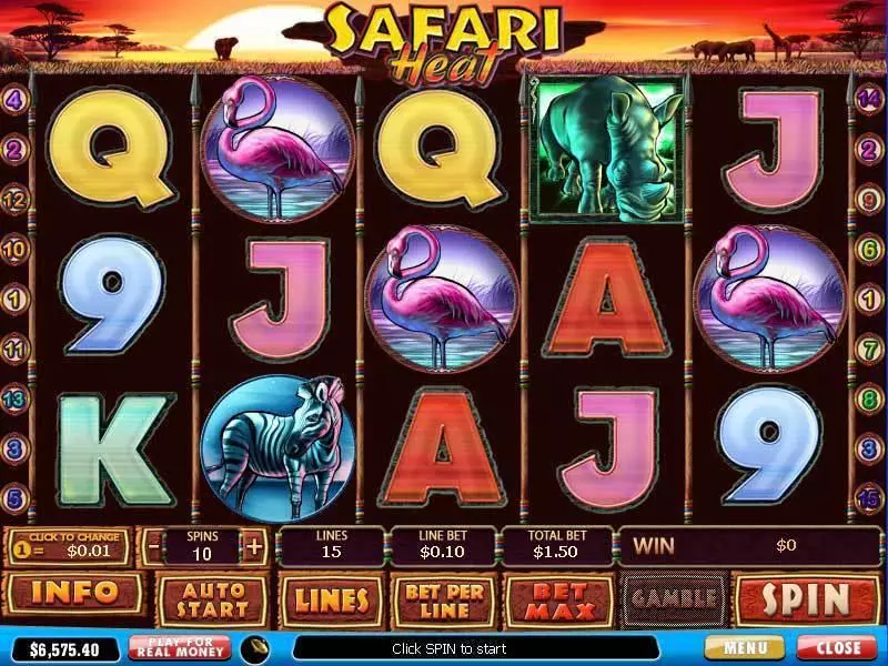 Main Screen Reels - PlayTech Safari Heat Slot