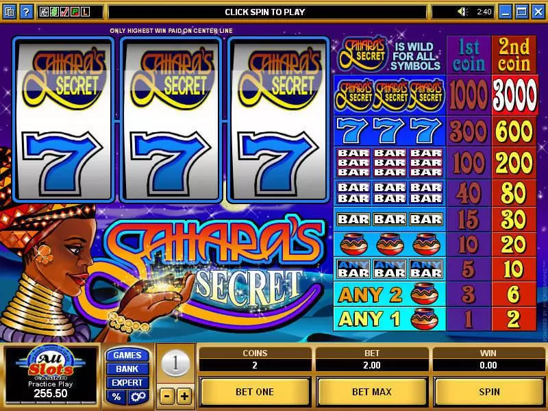 Main Screen Reels - Microgaming Sahara's Secret Slot