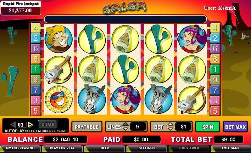 Main Screen Reels - CryptoLogic Salsa Slot
