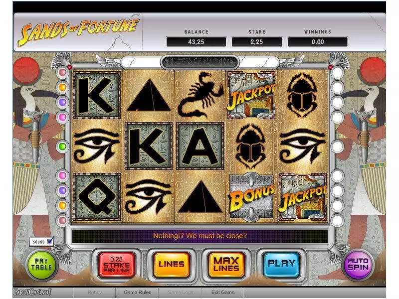 Main Screen Reels - bwin.party Sands of Fortune Slot