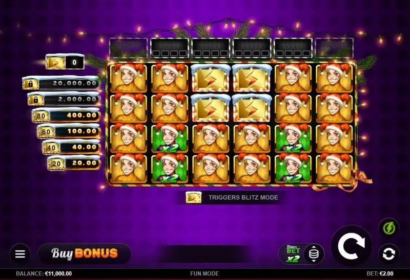 Main Screen Reels - Kalamba Games Santa Blitz Hold and Win Slot