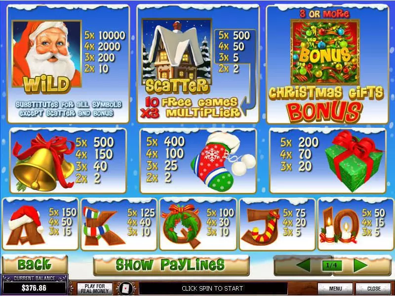 Info and Rules - PlayTech Santa Surprize Slot