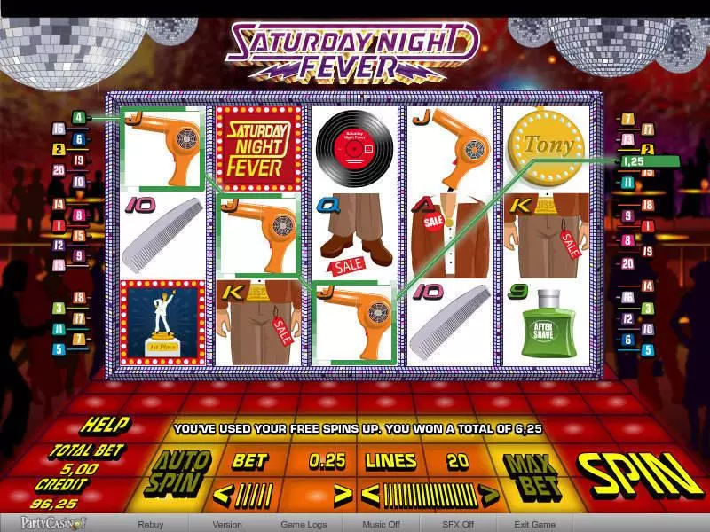 Main Screen Reels - bwin.party Saturday Night Fever Slot