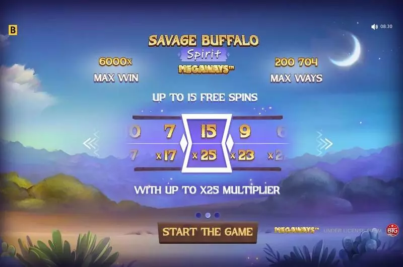 Introduction Screen - BGaming Savage Buffalo Spirit MEGAWAYS Slot