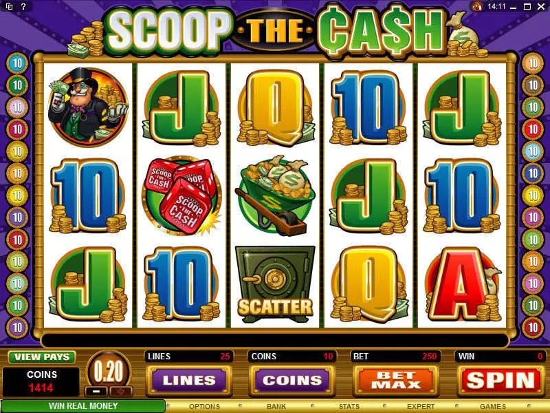 Main Screen Reels - Microgaming Scoop the Cash Slot