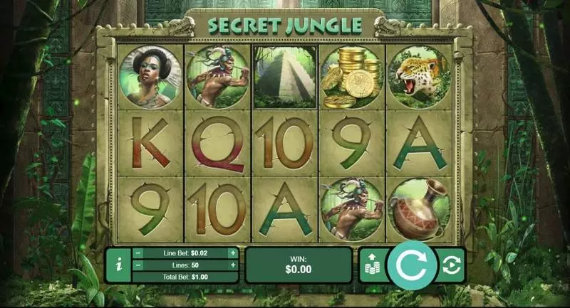 Main Screen Reels - RTG Secret Jungle  Slot