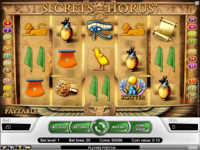 Main Screen Reels - NetEnt Secrets of Horus Slot